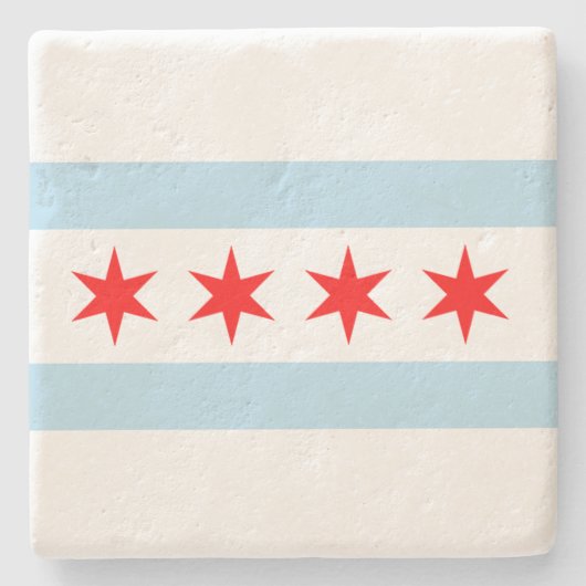 Flagge von Chicago Steinuntersetzer (Vorderseite)