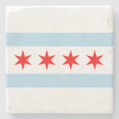 Flagge von Chicago Steinuntersetzer (Vorderseite)