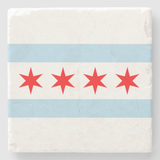 Flagge von Chicago Steinuntersetzer (Vorderseite)