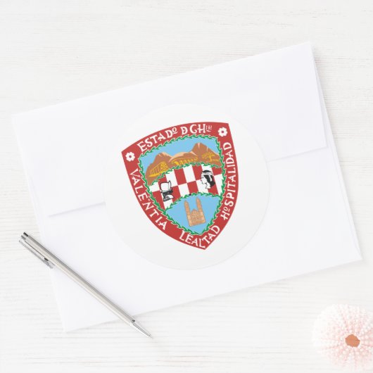 Flagge von Chihuahua Runder Aufkleber (Umschlag)