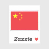 Flagge von China zugeschnitten  Aufkleber (Blatt)