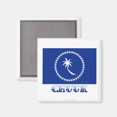 Flagge von Chuuuk, mit Namen Magnet (Vorderseite/Rückseite)