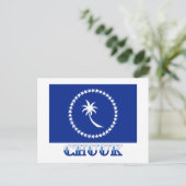 Flagge von Chuuuk, mit Namen Postkarte (Stehend Vorderseite)
