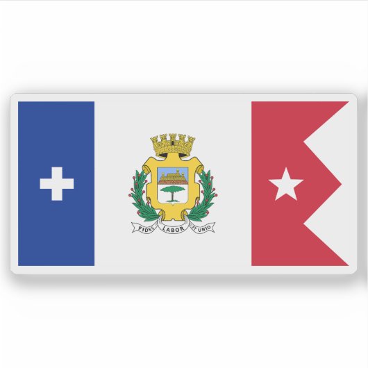 Flagge von Cienfuegos, Kuba Aufkleber (Vorderseite)