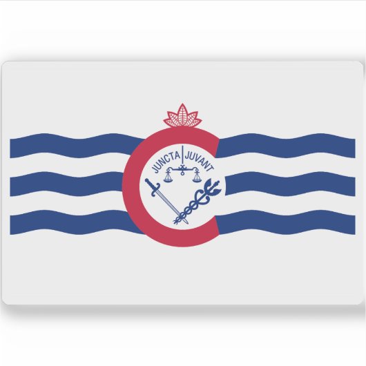 Flagge von Cincinnati, Ohio Aufkleber (Vorderseite)