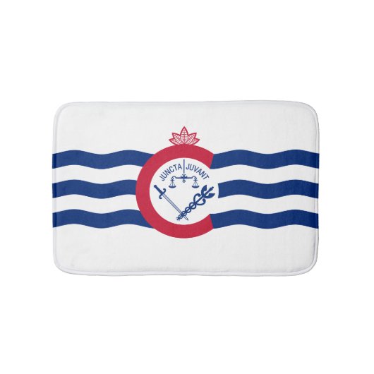 Flagge von Cincinnati, Ohio Badezimmermatte Badematte (Vorderseite)