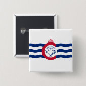 Flagge von Cincinnati (Ohio) Button (Vorne & Hinten)