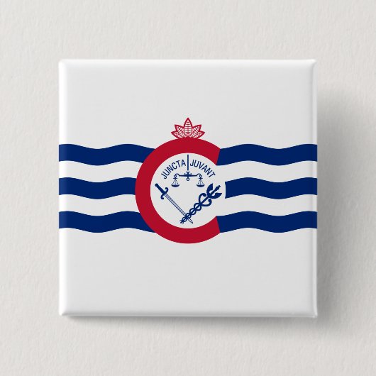 Flagge von Cincinnati (Ohio) Button (Vorderseite)