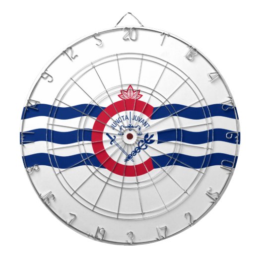 Flagge von Cincinnati (Ohio) Dartscheibe (vorne)