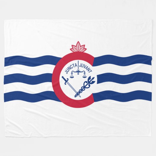 Flagge von Cincinnati (Ohio) Fleecedecke (Vorderseite (Horizontal))