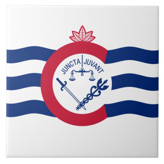 Flagge von Cincinnati (Ohio) Fliese (Vorderseite)