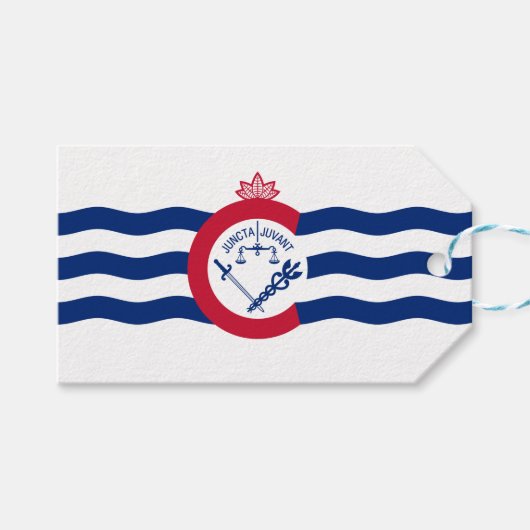 Flagge von Cincinnati (Ohio) Geschenkanhänger (Vorderseite (Horizontal))