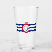 Flagge von Cincinnati (Ohio) Glas (Vorderseite)