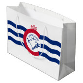 Flagge von Cincinnati, Ohio Große Geschenktasche Geschenktüte (Rückseite Schrägansicht)