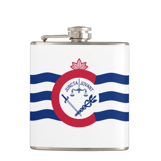 Flagge von Cincinnati, Ohio Hip Flask Flachmann (Vorderseite)
