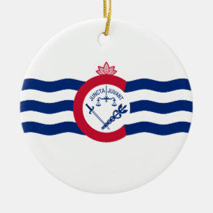 Flagge von Cincinnati (Ohio) Keramik Ornament