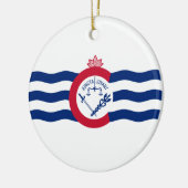 Flagge von Cincinnati (Ohio) Keramik Ornament (Links)
