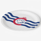 Flagge von Cincinnati (Ohio) Pappteller (Schrägansicht)