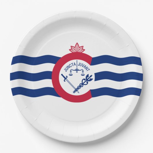Flagge von Cincinnati (Ohio) Pappteller (Vorderseite)