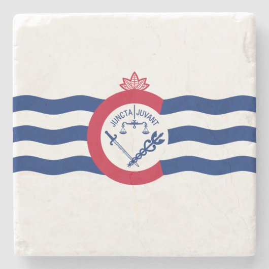 Flagge von Cincinnati (Ohio) Steinuntersetzer (Vorderseite)