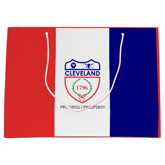 Flagge von Cleveland, Ohio Große Geschenktasche Große Geschenktüte (Vorderseite)