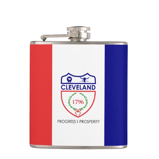 Flagge von Cleveland, Ohio Hip Flask Flachmann (Vorderseite)