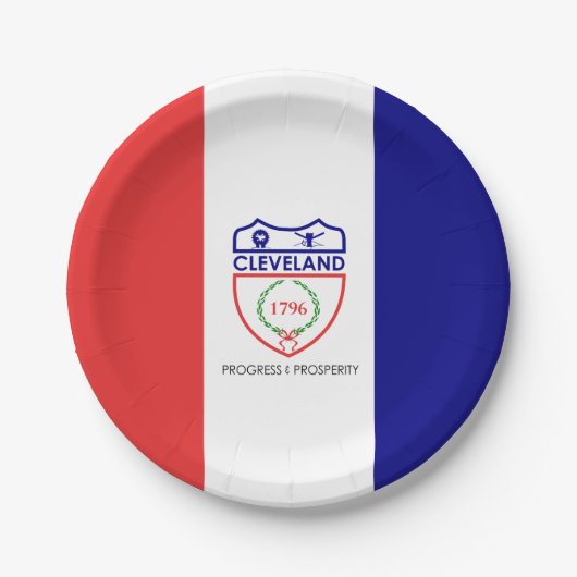 Flagge von Cleveland, Ohio-Papierplatte Pappteller (Vorderseite)