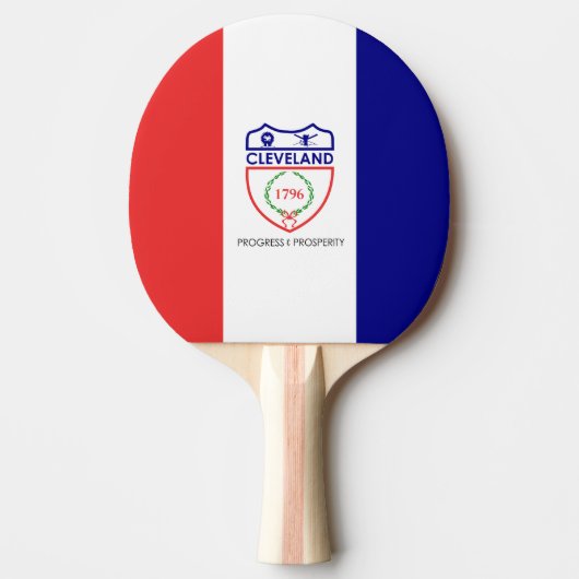 Flagge von Cleveland, Ohio Ping-Pong Paddle Tischtennis Schläger (Vorderseite)