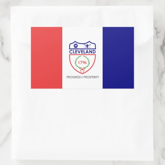 Flagge von Cleveland, Ohio Rechteckiger Aufkleber (Tasche)