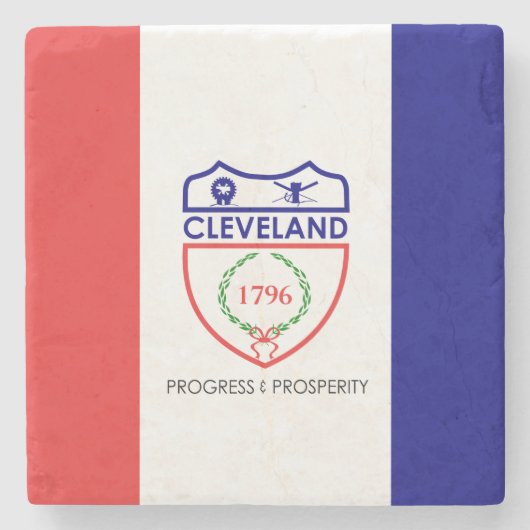 Flagge von Cleveland (Ohio) Steinuntersetzer (Vorderseite)