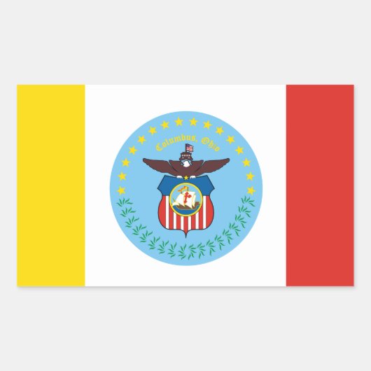 Flagge von Columbus, rechteckiger Ohio-Aufkleber Aufkleber (Vorderseite)