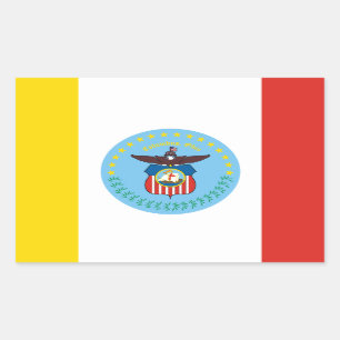 Flagge von Columbus, rechteckiger Ohio-Aufkleber Aufkleber