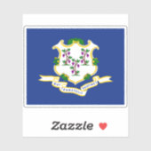 Flagge von Connecticut Aufkleber (Blatt)