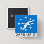 Flagge von Corpus Christi, Texas Button (Vorne & Hinten)