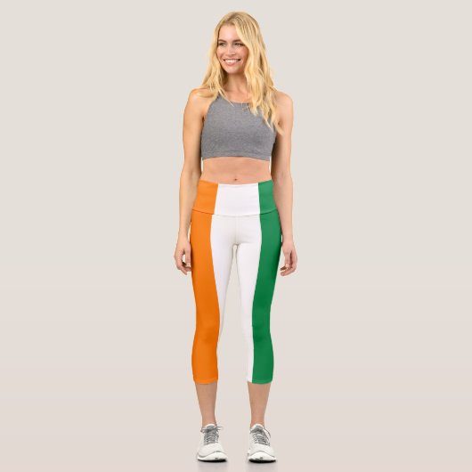 Flagge von Côte d'Ivoire Capri Leggings (Vorderseite)