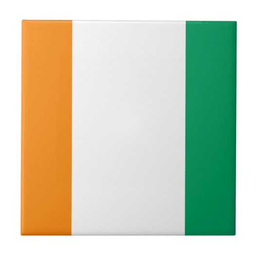 Flagge von Côte d'Ivoire - Drapeau de la Côte d'Iv Fliese (Vorderseite)