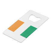 Flagge von Côte d'Ivoire Geldbeutel Flaschenöffner (Rückseite Schrägansicht)