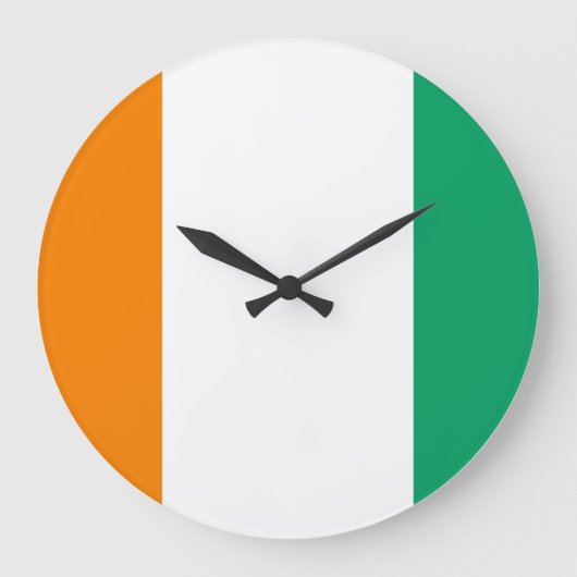 Flagge von Côte d'Ivoire Große Wanduhr (Vorderseite)