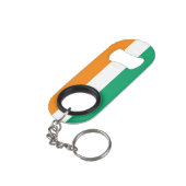 Flagge von Côte d'Ivoire Mini Flaschenöffner (Rückseite Schrägansicht)