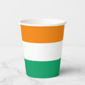 Flagge von Côte d'Ivoire Pappbecher (Rückseite)