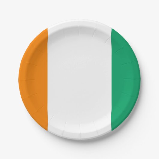 Flagge von Côte d'Ivoire Pappteller (Vorderseite)