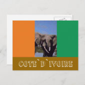 Flagge von Côte d'Ivoire Postkarte (Vorne/Hinten)