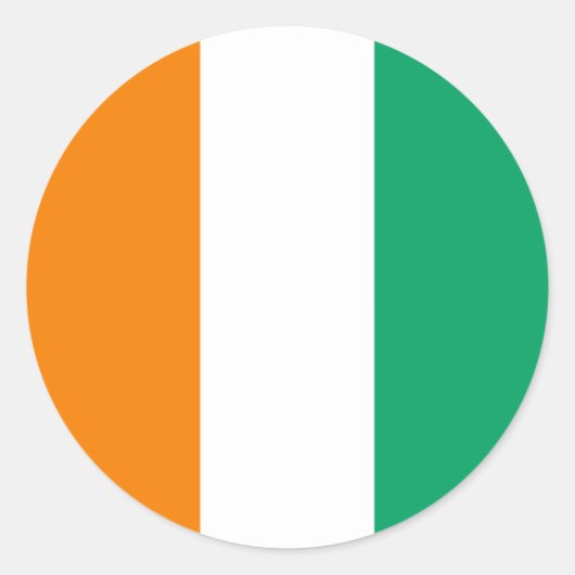 Flagge von Côte d'Ivoire Runder Aufkleber (Vorderseite)