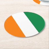 Flagge von Côte d'Ivoire Runder Pappuntersetzer (Angewinkelt)