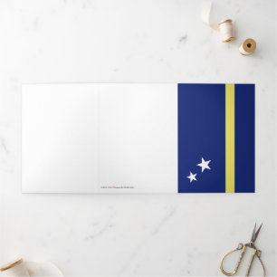 Flagge von Curaçao Dreifach Gefaltete Karte
