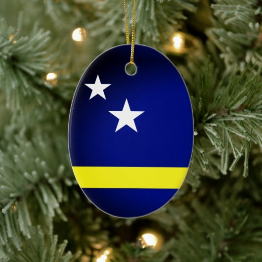 Flagge von Curaçao Keramik Ornament (Baum)