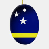 Flagge von Curaçao Keramik Ornament (Hinten)