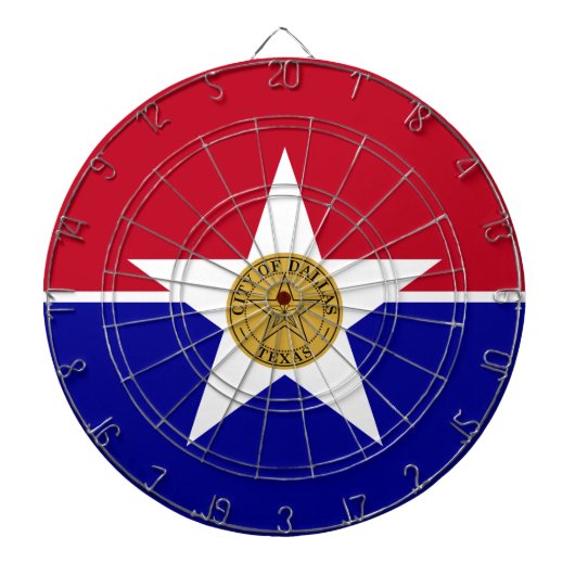 Flagge von Dallas (Texas) Dartscheibe (vorne)