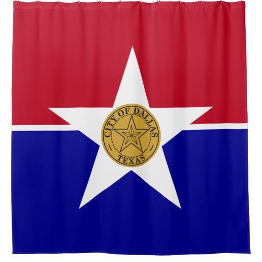 Flagge von Dallas (Texas) Duschvorhang (Vorderseite)