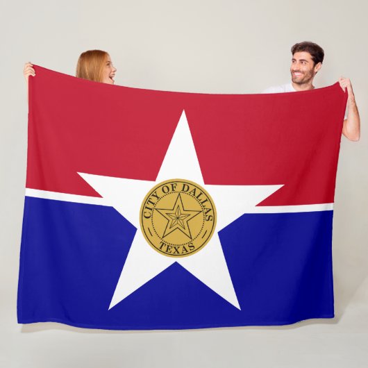 Flagge von Dallas (Texas) Fleecedecke (Beispiel)